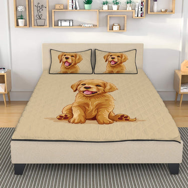 Cute Golden Retriever Bed Set